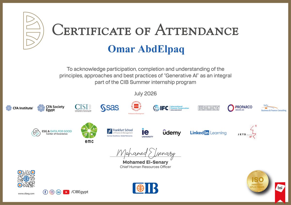 CIB Generative AI certificate