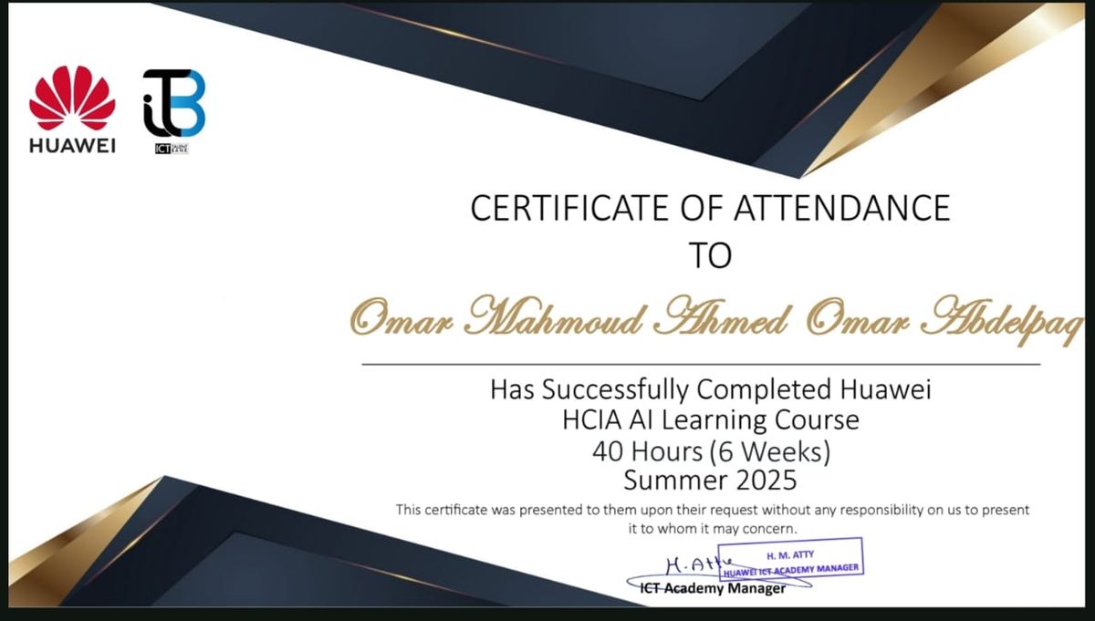 Huawei HCIA Artificial Intelligence certificate